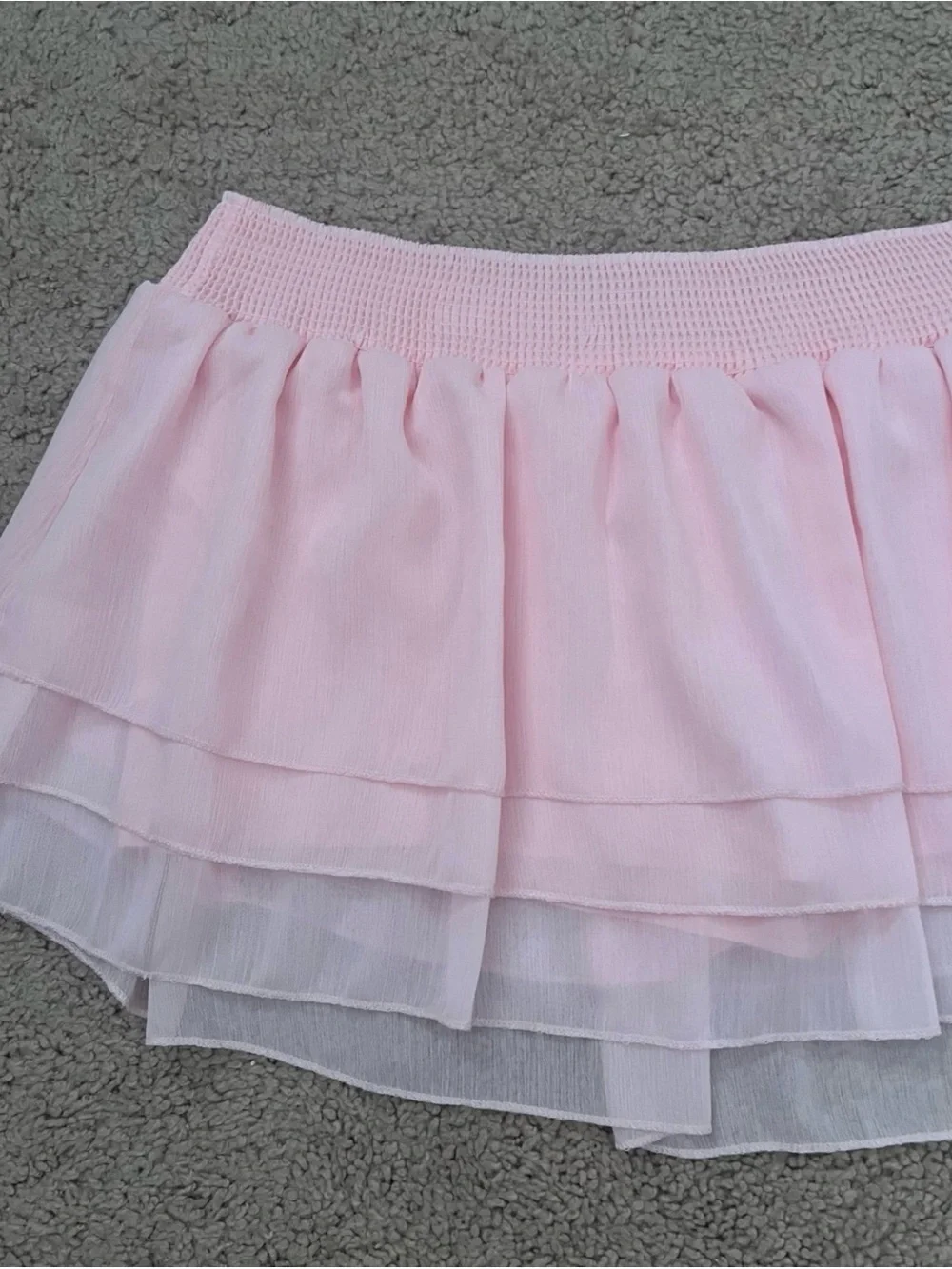 No Boundaries Light Pink Layered Chiffon Skater Skirt